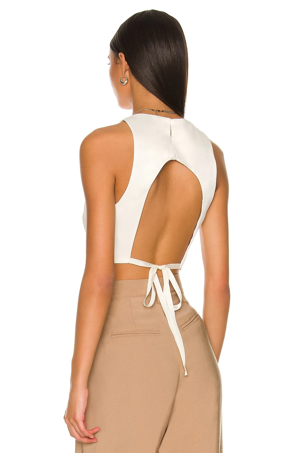 Keely Tie Top in Ivory L'Academie Keely Tie Top In Ivory -L'Academie Sales 2024 LCDE WS813 V4