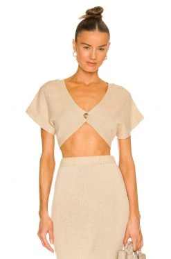 L'Academie Fionn Mini Cardigan In Beige