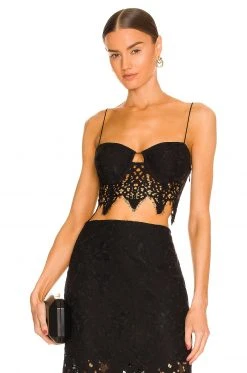 L'Academie Leila Lace Top In Black