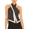 L'Academie Orla Halter Top In Black Multi Dot