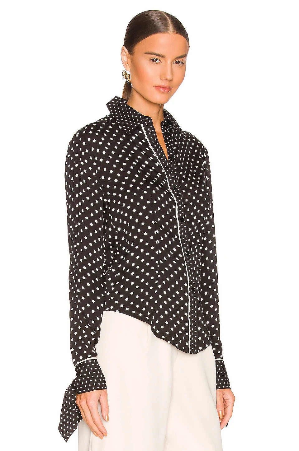 Amora Blouse in Black Multi Dot L'Academie Amora Blouse In Black Multi Dot -L'Academie Sales 2024 LCDE WS822 V2
