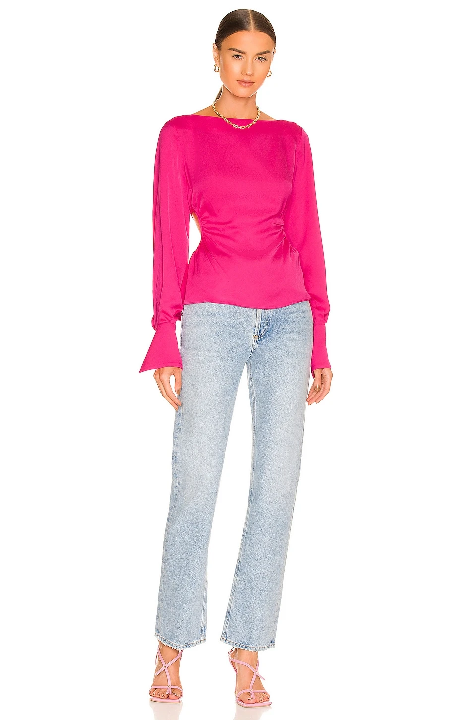 Marlene Blouse in Pink L'Academie Marlene Blouse In Pink -L'Academie Sales 2024 LCDE WS826 V4