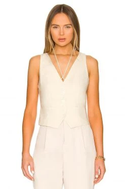 L'Academie Logan Vest In Beige