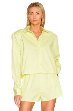 L'Academie The Tory Blouse In Cornsilk